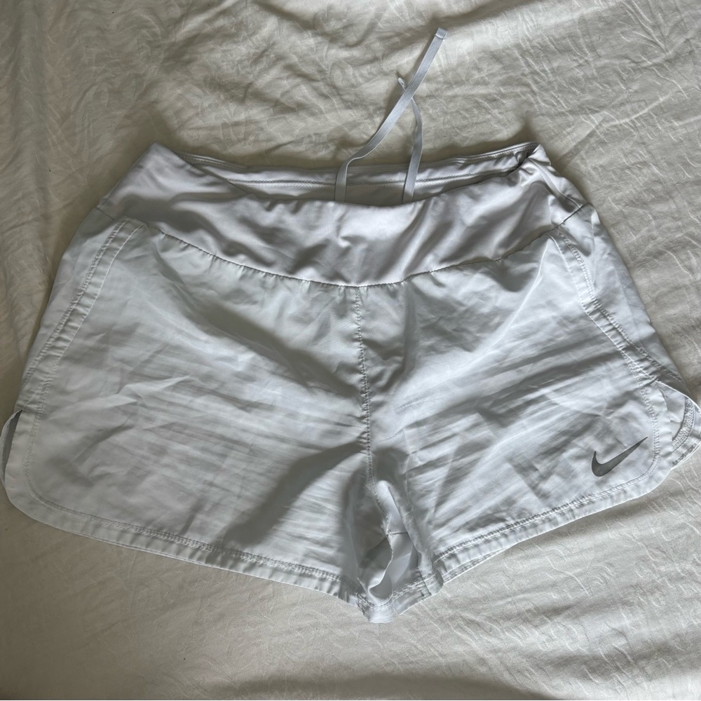 Nike Women’s White Athletic Running Shorts with Reflective Swoosh